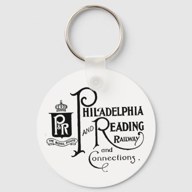 Philadelphia and Reading Railroad Logo Postage Key Ring (Front)