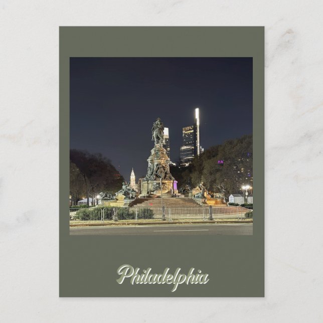 Philadelphia at Night Postcard (Front)