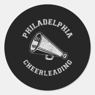 Philadelphia Cheer Distressed Retro 90's Cheerlead Classic Round Sticker