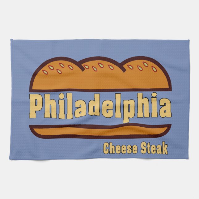 Philadelphia Cheese Steak design Tea Towel (Horizontal)