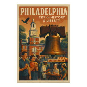 Philadelphia – City of History & Liberty Poster