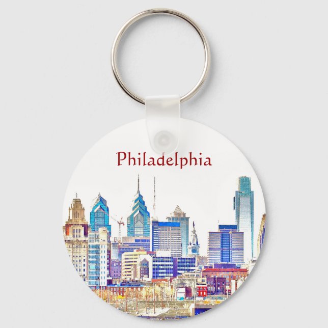 Philadelphia Colour Sketch Keychain (Front)