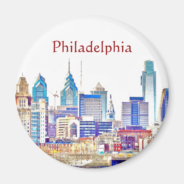 Philadelphia Colour Sketch Magnet (Front)