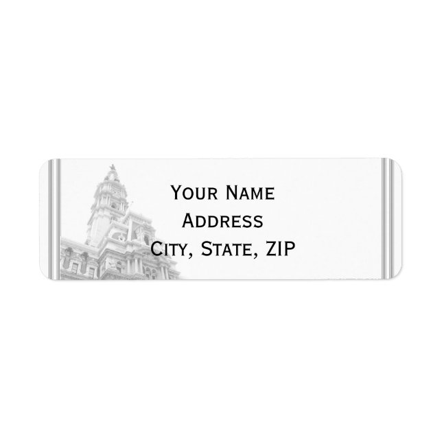 Philadelphia Destination Return Address Label (Front)