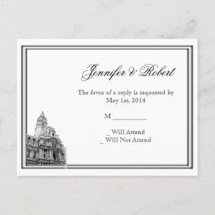 Philadelphia Destination Wedding RSVP Postcard