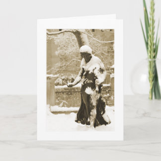 Philadelphia Duck Girl Greeting Card, Gold Holiday Card