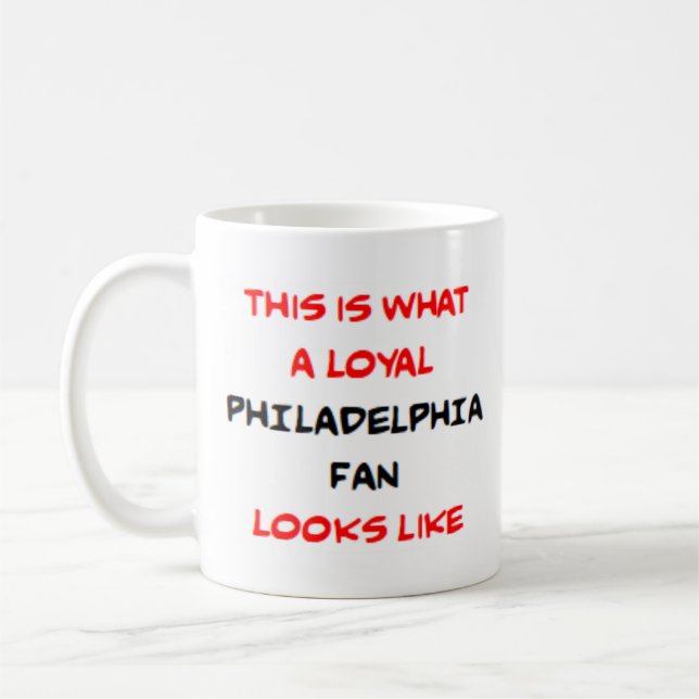 philadelphia fan, loyal coffee mug (Left)