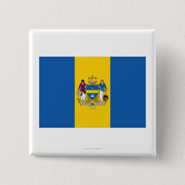 Philadelphia Flag 15 Cm Square Badge (Front)