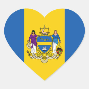 Philadelphia Flag Heart Sticker