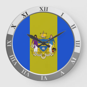 Philadelphia flag Large Clock
