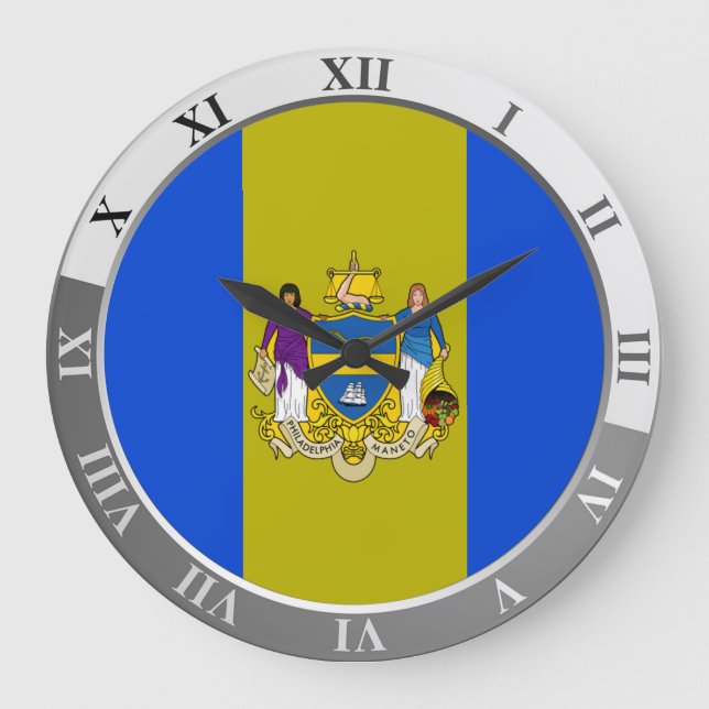 Philadelphia flag Large Clock (Front)