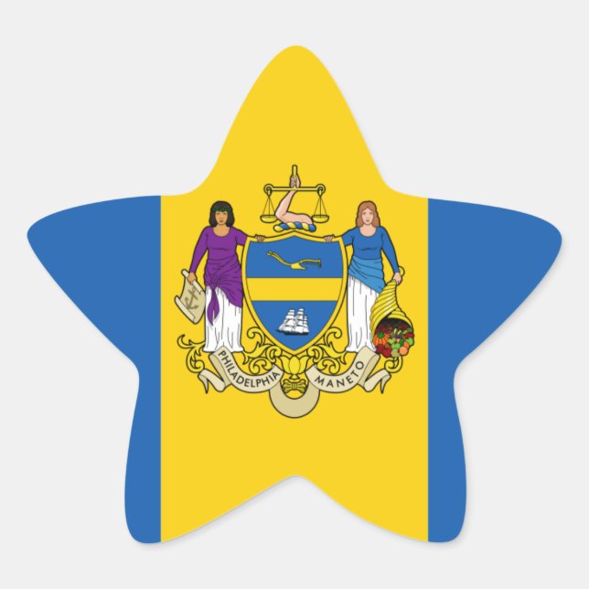 Philadelphia Flag Star Sticker (Front)