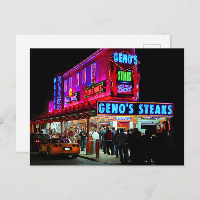 Philadelphia, Geno's Steaks, Postcard (Front/Back)
