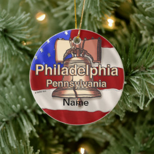 Philadelphia Liberty Bell Ceramic Tree Decoration
