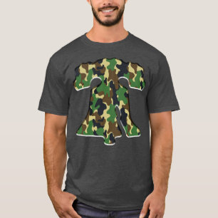 Philadelphia Liberty Bell Military Green Philly Fa T-Shirt
