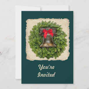 Philadelphia Liberty Bell Wreath Invitation