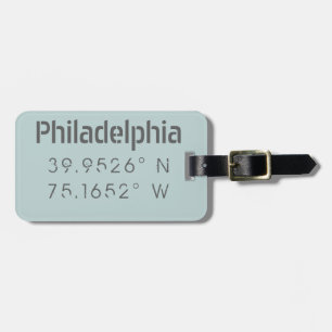 Philadelphia Longitude Latitude Luggage Tag