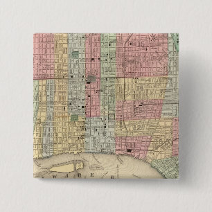Philadelphia Map by Mitchell 15 Cm Square Badge