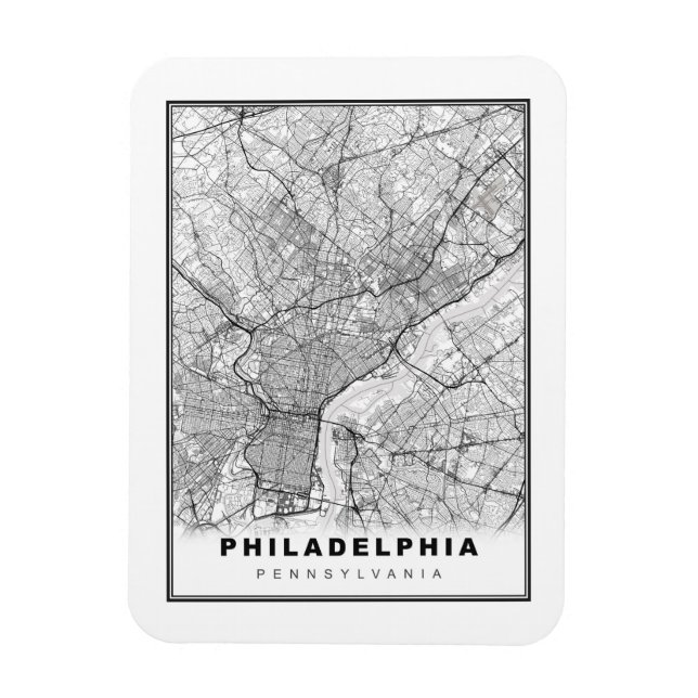 Philadelphia Map Magnet (Vertical)