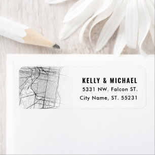 Philadelphia Map Themed   Return Address Label
