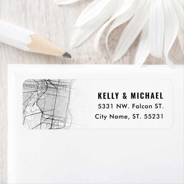 Philadelphia Map Themed | Return Address Label (Insitu)