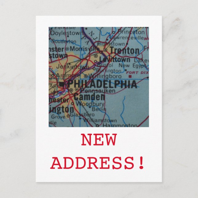 Philadelphia New Address announcement Postcard (Front)