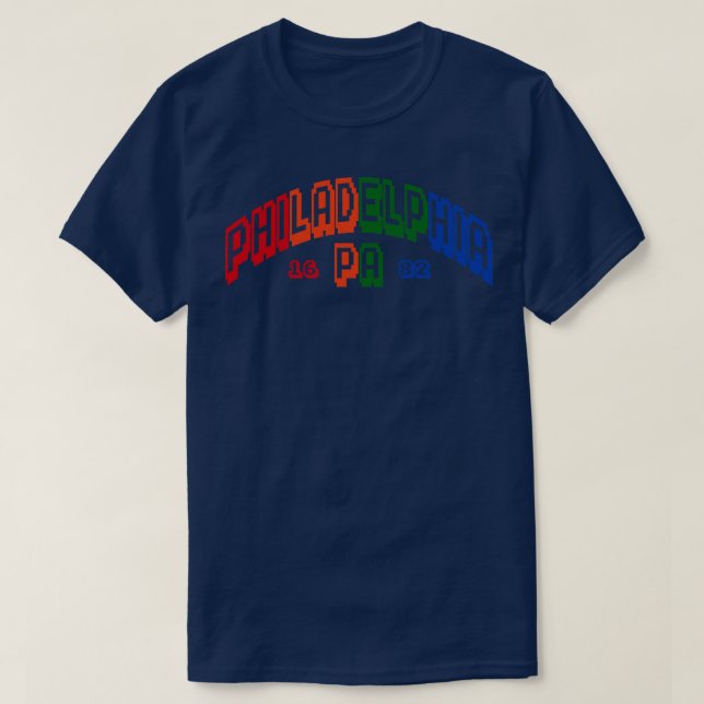 Philadelphia Old School 8 Bit Spectrum Colour Clas T-Shirt (Design Front)