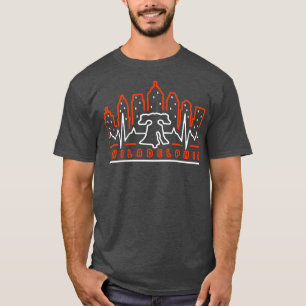 Philadelphia Orange and Black EKG Heartbeat Philly T-Shirt