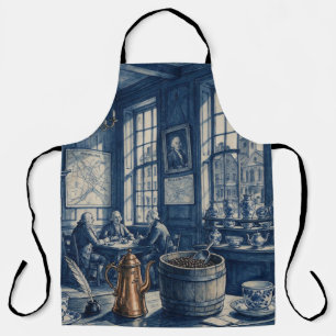 Philadelphia PA 1700’s Coffee House Delft Blue Ar Apron