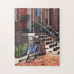 Philadelphia PA - Bicycle In Front of Philadelphia Jigsaw Puzzle