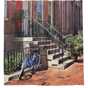Philadelphia PA - Bicycle In Front of Philadelphia Shower Curtain