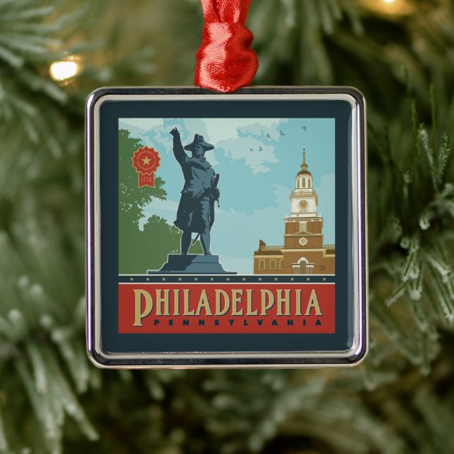 Philadelphia, PA | Independence Hall Metal Ornament (Tree)