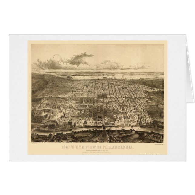 Philadelphia, PA Panoramic Map - 1857 (Front Horizontal)