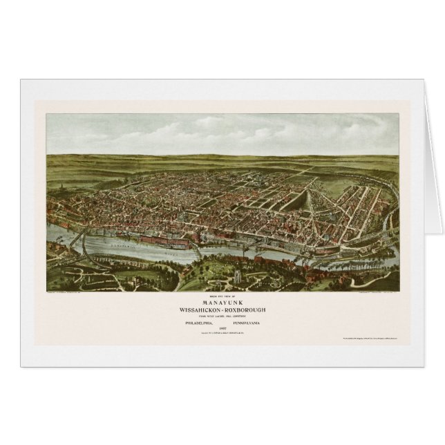 Philadelphia, PA Panoramic Map - 1907 (Front Horizontal)