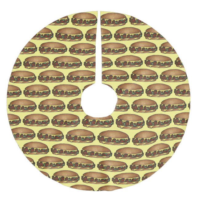 Philadelphia PA Pennsylvania Philly Cheese Steak Brushed Polyester Tree Skirt (Front)