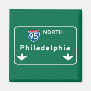 Philadelphia, PA Road Sign Magnet