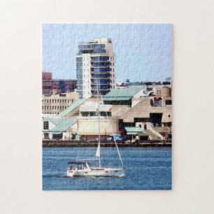 Philadelphia PA - Sailboat by Penn's Landing Jigsaw Puzzle
