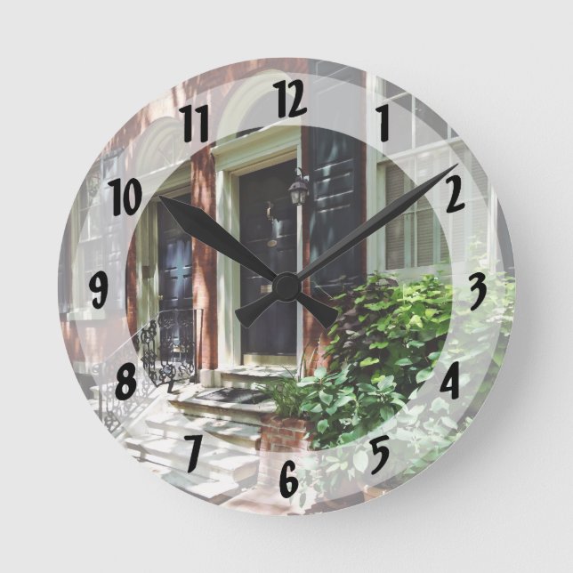 Philadelphia PA - Street in Society Hill Round Clock (Front)