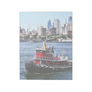 Philadelphia PA - Tugboat by Philadelphia Skyline Notepad