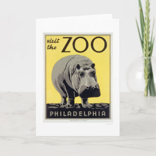 Philadelphia PA Zoo Hippo 1936 WPA Card