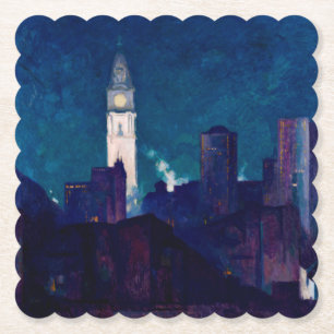 Philadelphia, painting by Hugh Breckenridge Paper Coaster