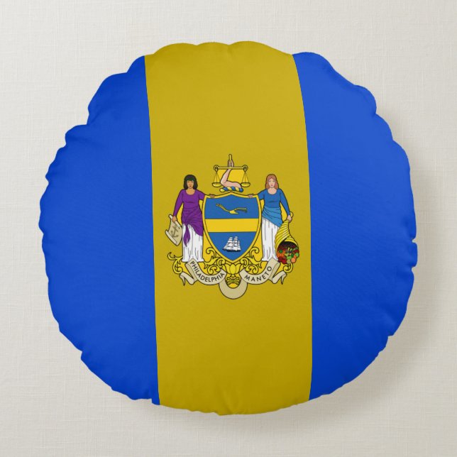 Philadelphia (Pennsylvania) City flag  Round Cushion (Front)