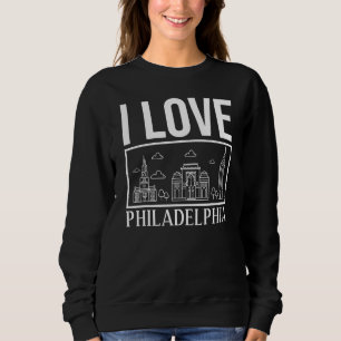 Philadelphia Pennsylvania City Skyline Map Travel Sweatshirt