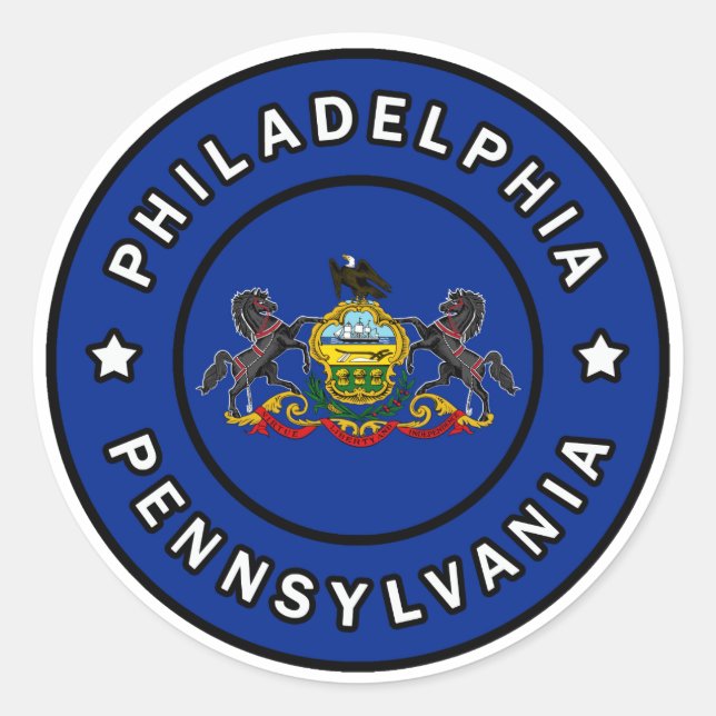 Philadelphia Pennsylvania Classic Round Sticker (Front)