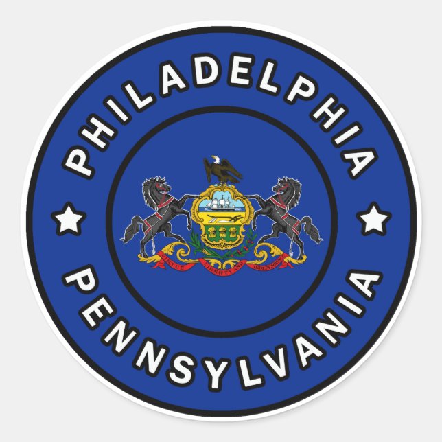 Philadelphia Pennsylvania Classic Round Sticker (Front)
