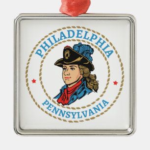 Philadelphia Pennsylvania Colonial Metal Ornament