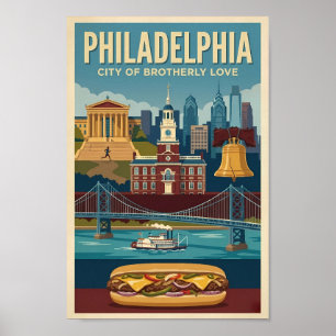 Philadelphia Pennsylvania Culture Illustration Art Poster