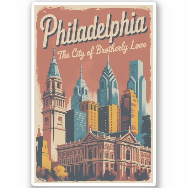 Philadelphia Pennsylvania Illustration Travel Art (Front)