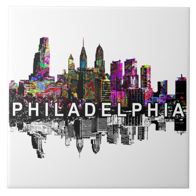 Philadelphia, Pennsylvania in graffiti Ceramic Tile (Front)