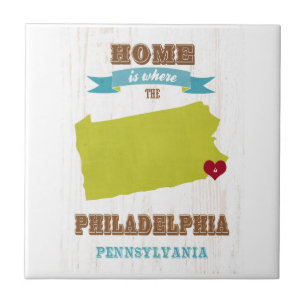 Philadelphia, Pennsylvania Map – Home Is Where T Ceramic Tile
